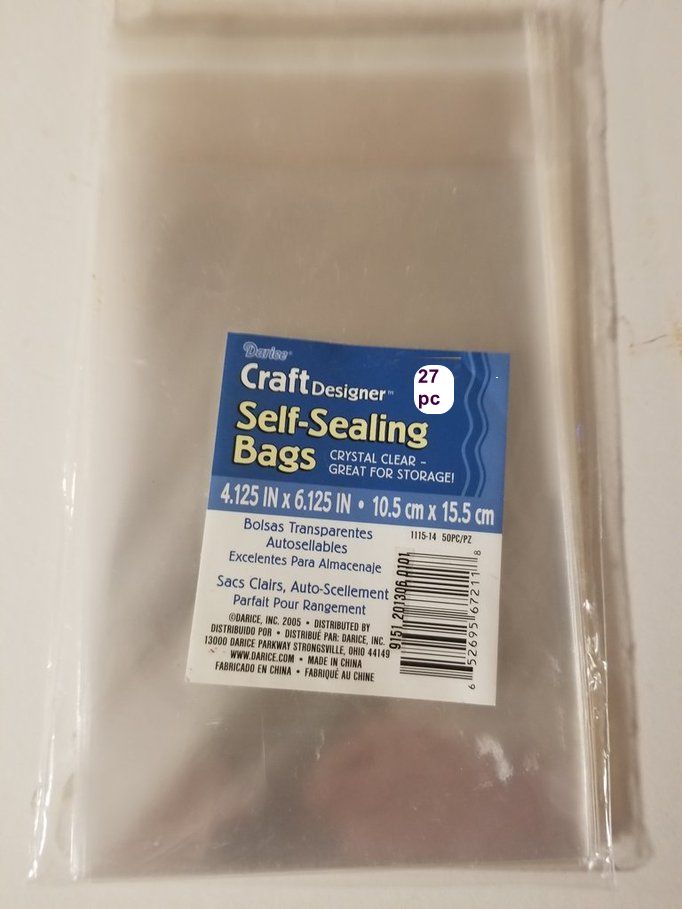 Clear Bag Self-Seal 4"x6" pkg of 27 ONLY 1 IN STOCK