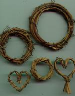 Grapevine Wreaths! 1" Rustic Hearts ONLY 4 pkgs in STOCK